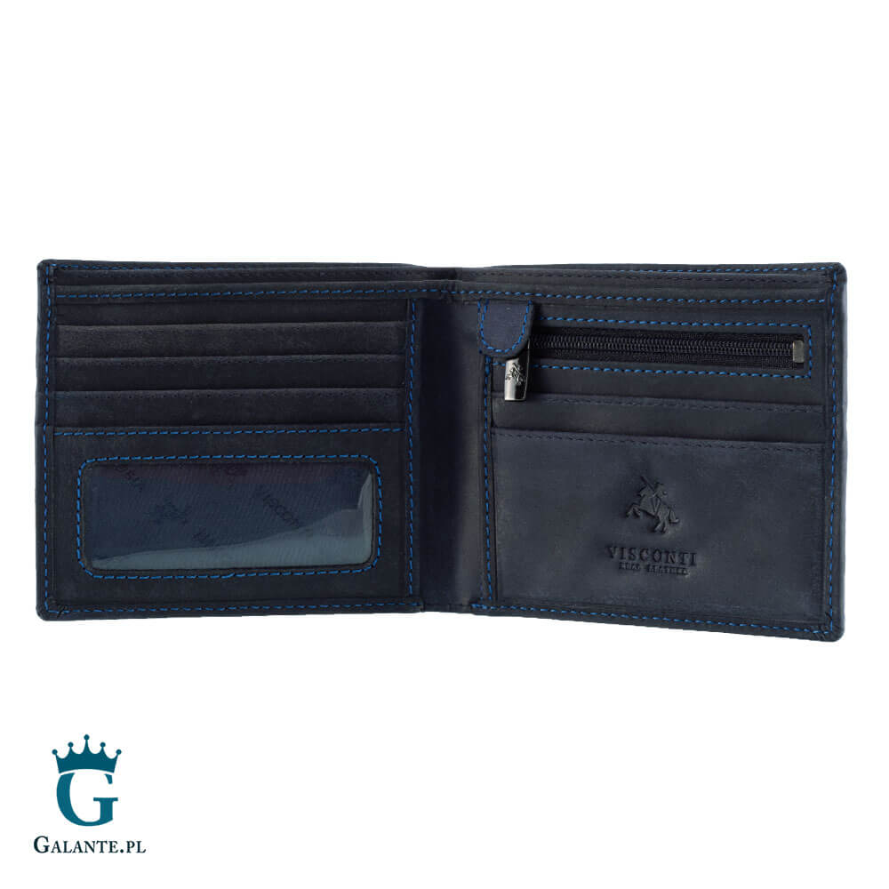Skórzana banknotówka Visconti Hunter V-705 RFID – granatowy