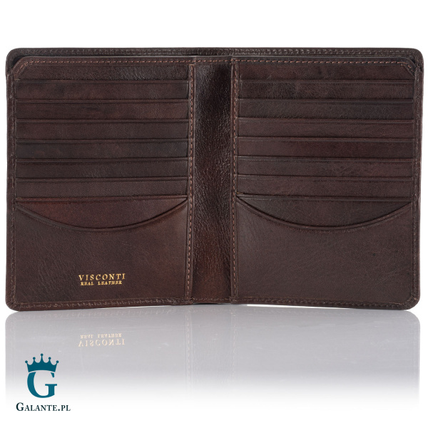 Portfel na karty i banknoty Visconti TSC-49 RFID – brązowy ciemny