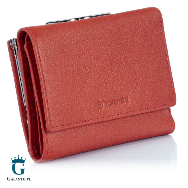 Mały portfel damski na bigiel Valentini Metallic czerwony
