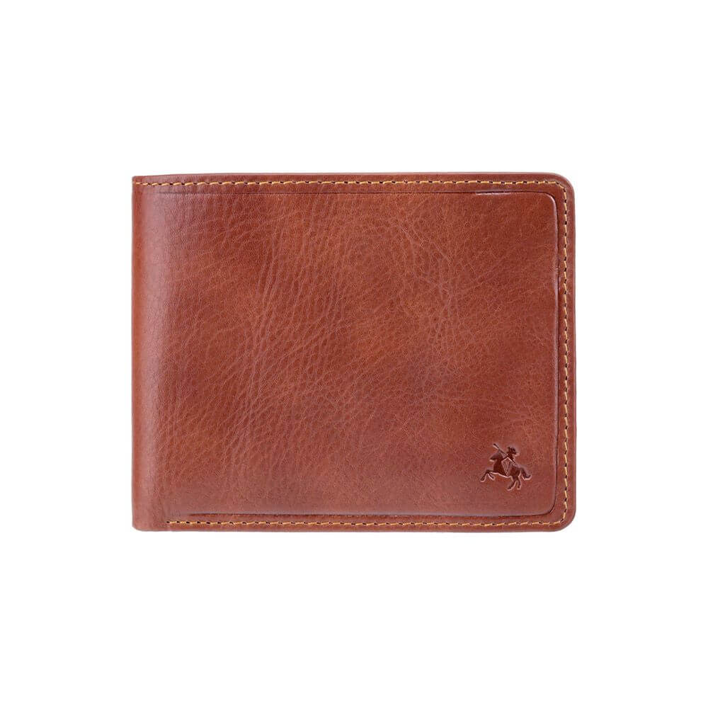 Mały zapinany portfel skórzany Visconti TSC-47 RFID – brązowy