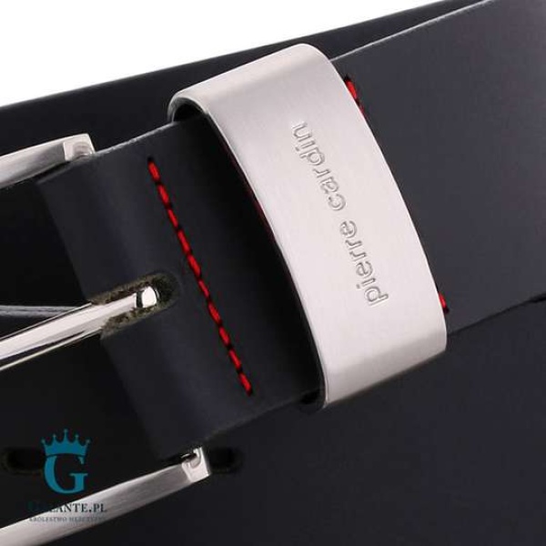 Skórzany pasek męski Pierre Cardin 70007 – Czarny