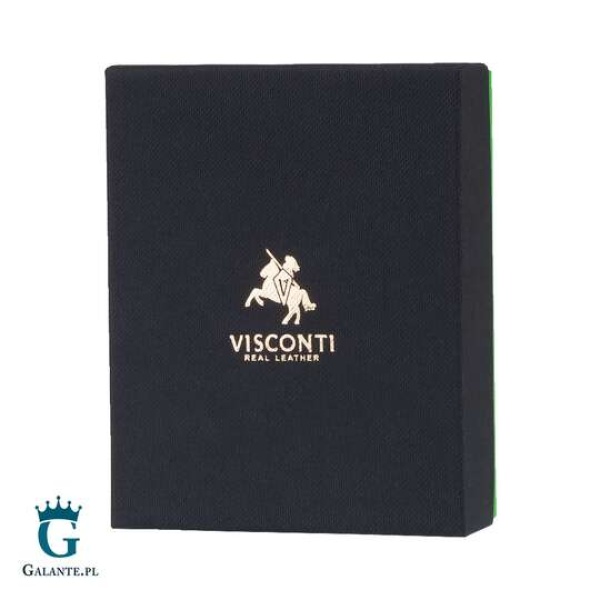 Portfel męski skóra naturalna Visconti TR-35 czarno-zielony