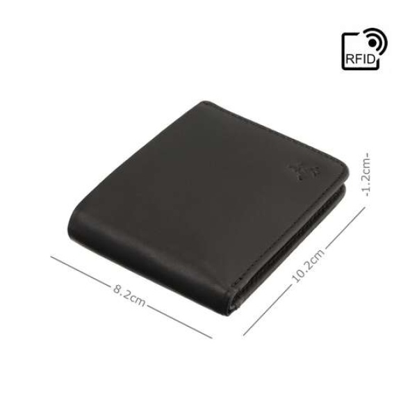 Cienka skórzana banknotówka męska Visconti VSL-42 z RFID – grafitowy