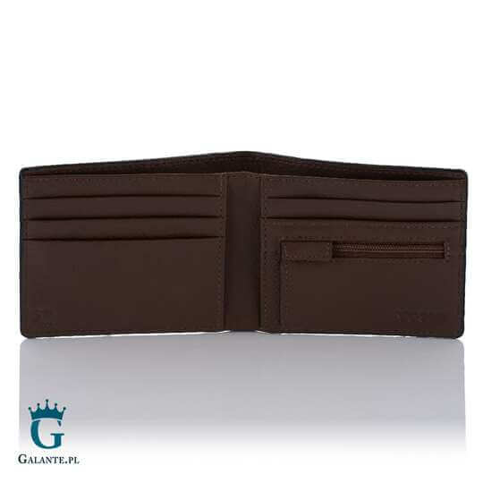 Dwukolorowy skórzany portfel męski Yoshi Y2046 – czerwony