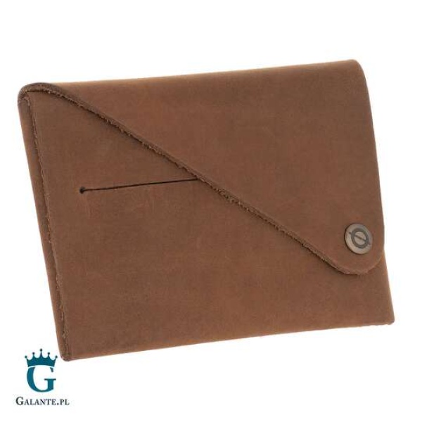 Składany Portfel Męski z Zamszowej Skóry Naturalnej Brodrene W02 – brązowy jasny