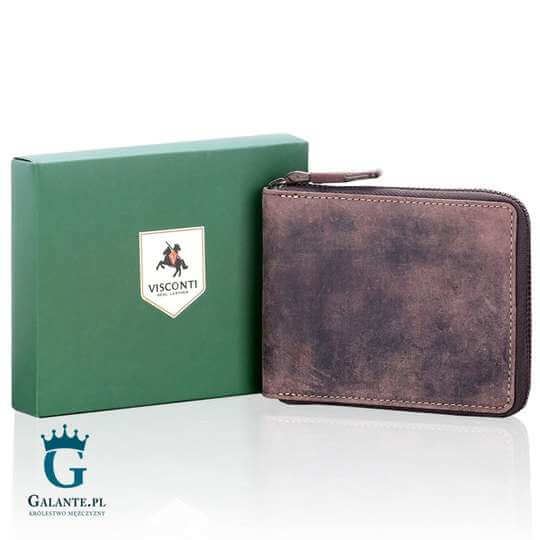 Skórzane etui na paszport Visconti V-2201 brązowe