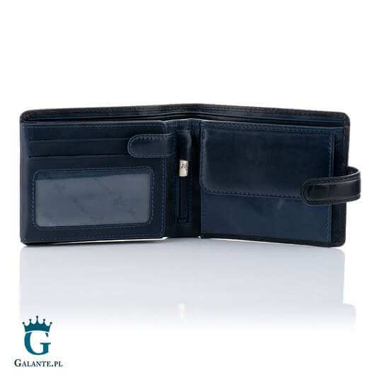 Mały skórzany portfel męski z przeszyciami Pierre Cardin TILAK97 8824 – czerwony