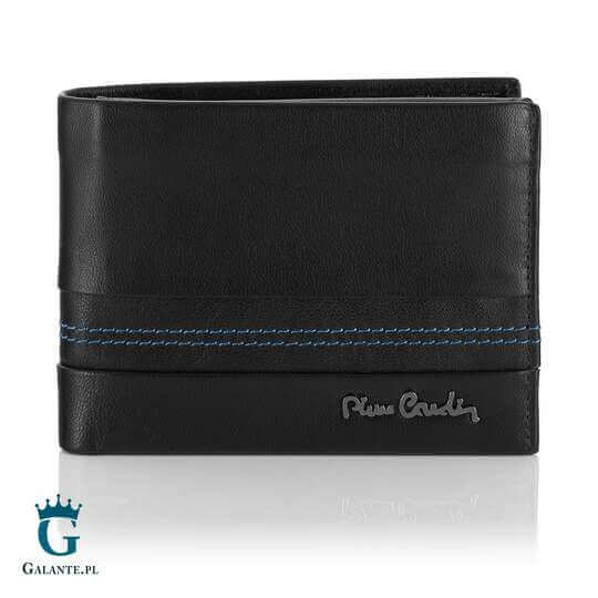 Mały skórzany portfel męski z przeszyciami Pierre Cardin TILAK97 8824 – czerwony