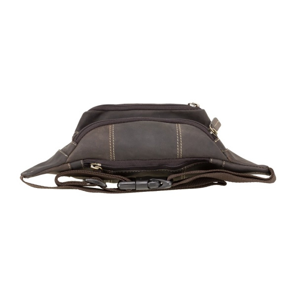 Skórzana nerka męska Visconti V-721 ciemnobrązowa