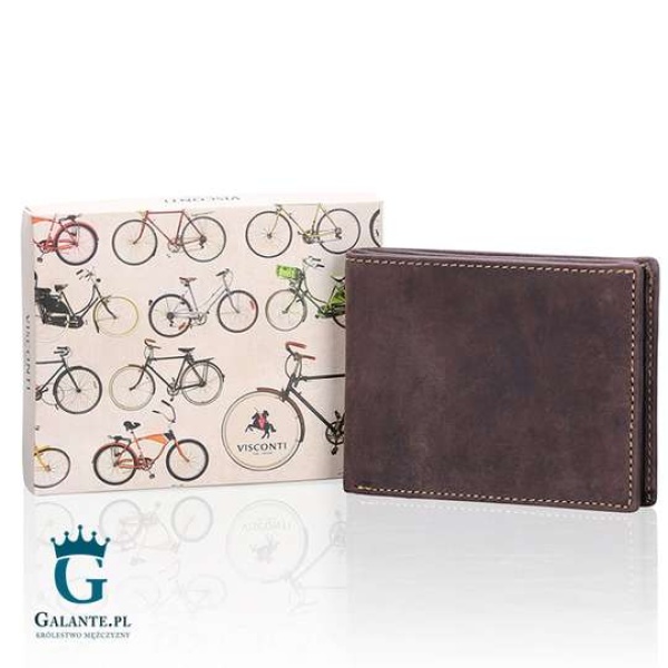 Cienki Portfel Męski Visconti Slim VSL-20 RFID – brązowy ciemny