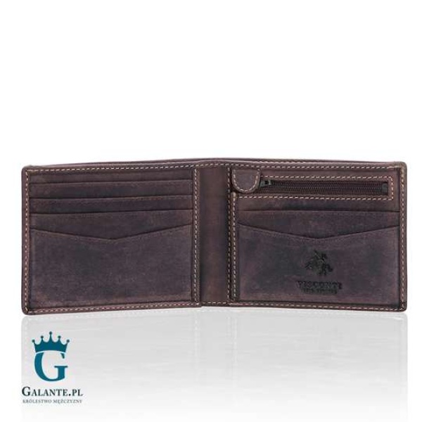 Cienki Portfel Męski Visconti Slim VSL-20 RFID – brązowy ciemny