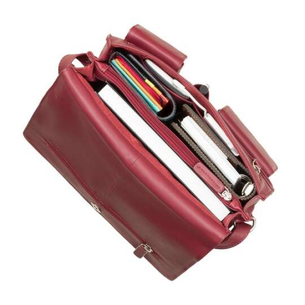 Zgrabna skórzana damska torebka organizerka Visconti V-754 czerwona