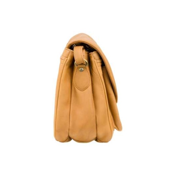 Skórzana torebka damska listonoszka Visconti V-2195 piaskowy