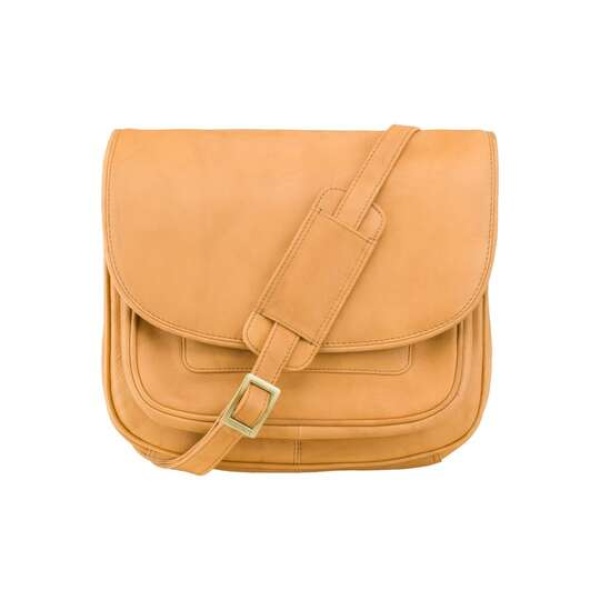 Skórzana torebka damska listonoszka Visconti V-2195 piaskowy