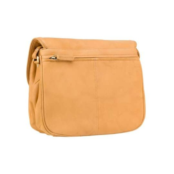 Skórzana torebka damska listonoszka Visconti V-2195 piaskowy