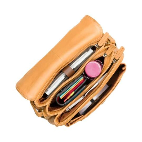 Skórzana torebka damska listonoszka Visconti V-2195 piaskowy