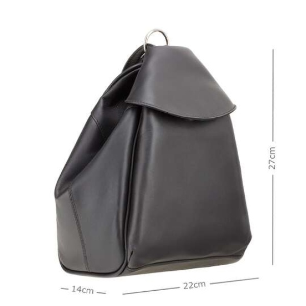 Mały skórzany plecak damski Visconti V-01721 czarny