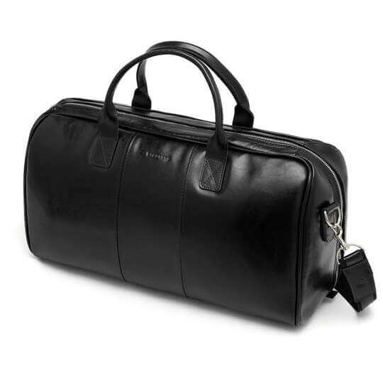 Torba podróżna ze skóry naturalnej Brodrene R10 Czarna