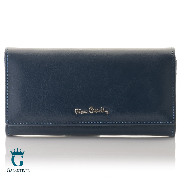 Portfel damski Pierre Cardin ze skóry włoskiej 06 ITALY 100 – granatowy