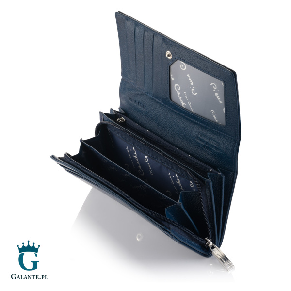 Portfel damski Pierre Cardin ze skóry włoskiej 06 ITALY 106 – granatowy