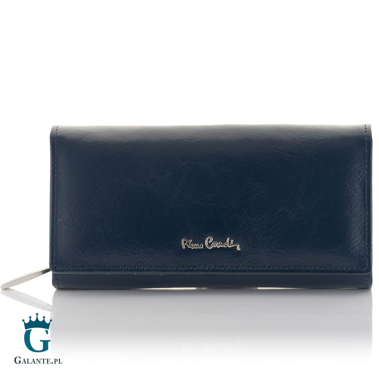 Portfel damski skórzany Pierre Cardin lakier zielony