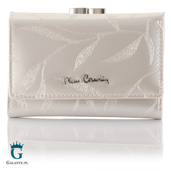 Portfel Damski Pierre Cardin zapinany na bigiel 02 LEAF 117 – Srebrny