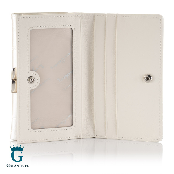 Portfel damski Pierre Cardin na zatrzask 02 LEAF 108 – Srebrny