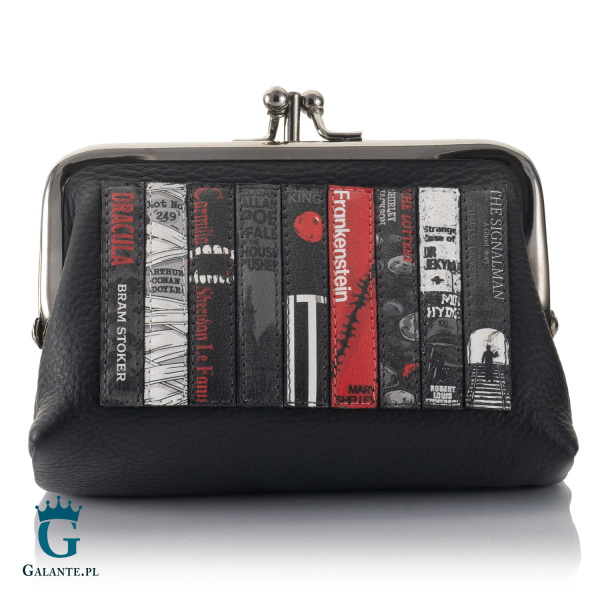 Czarna skórzana bilonówka damska Horrory Yoshi