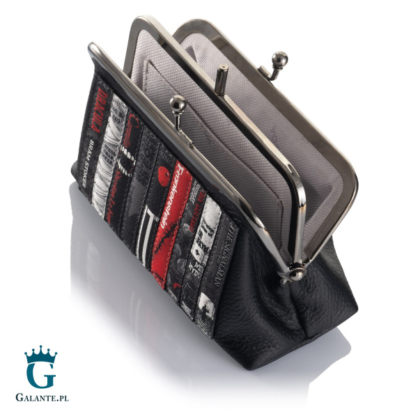 Czarna skórzana bilonówka damska Horrory Yoshi