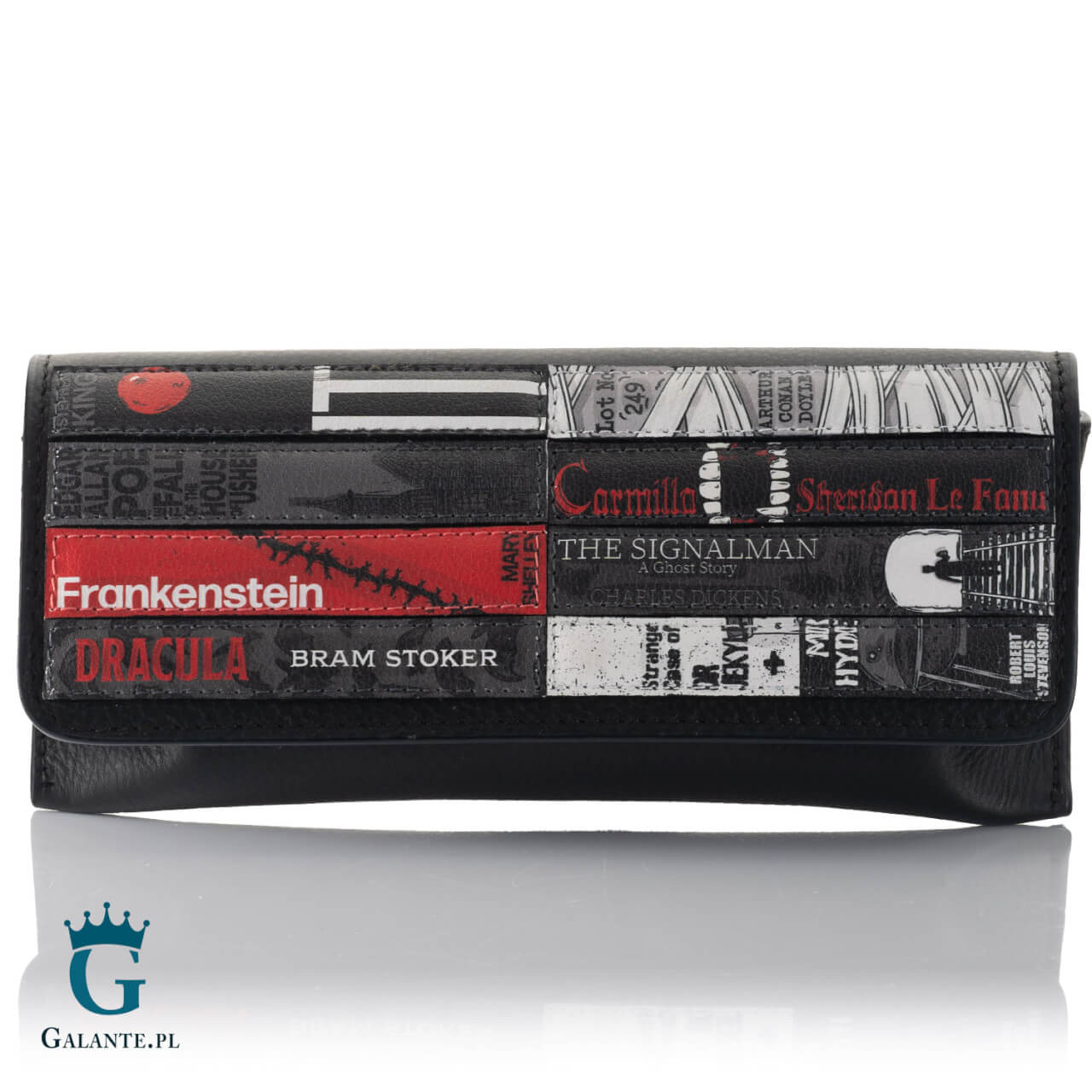 Mały czarny portfel damski Horrory Yoshi Y1089