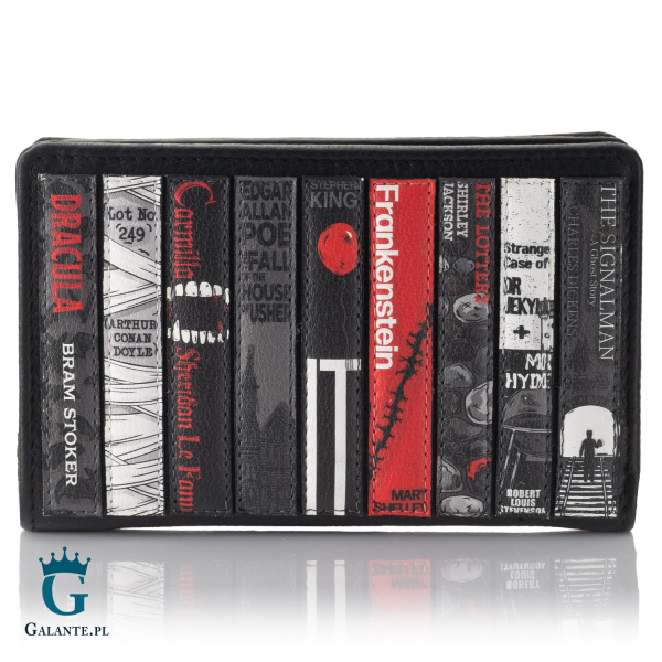 Mały czarny portfel damski Horrory Yoshi Y1089