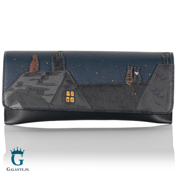 Skórzane damskie etui na okulary Nocne Koty Yoshi Y4308