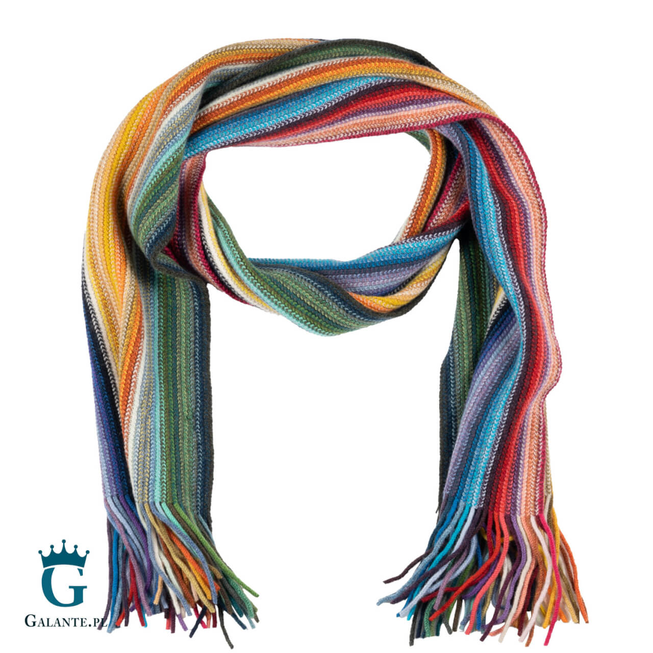 Kolorowy szal z wełny owczej SW-020
