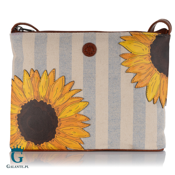 Mała skórzana listonoszka damska Słoneczniki Yoshi