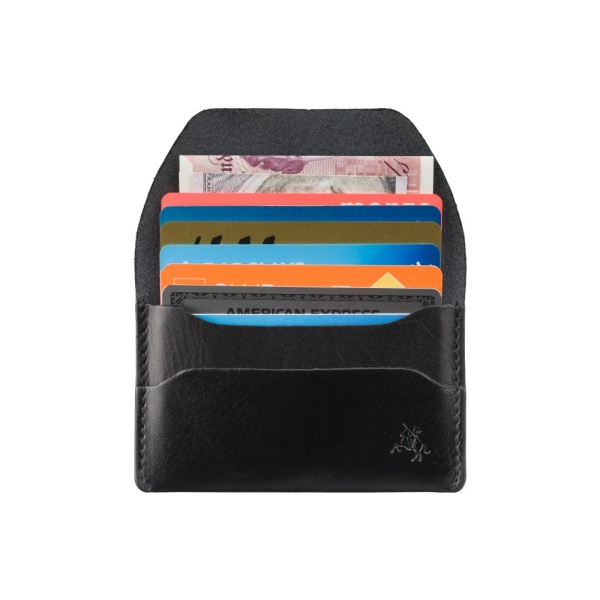 Skórzany Mikro Portfel na Karty i Banknoty Visconti RW-52 – czarny