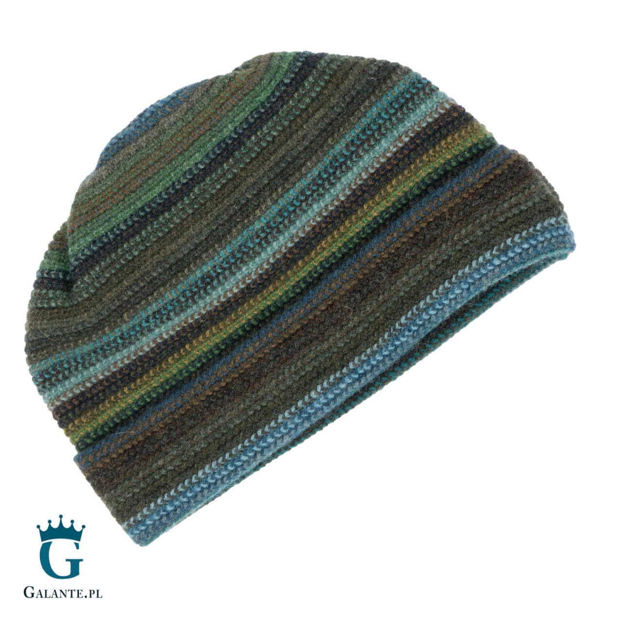 Ciepły szal wełniany w tonacji zieleni SW-021