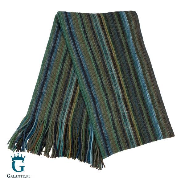 Ciepły szal wełniany w tonacji zieleni SW-021