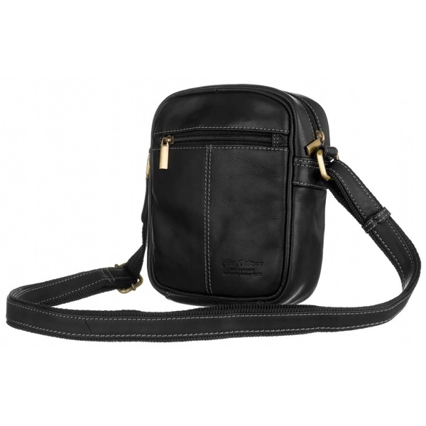 Skórzana saszetka męska PETERSON 8023-COM – czarny