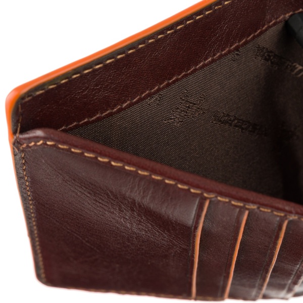 Mała skórzana banknotówka męska Visconti ALP-92 brązowa