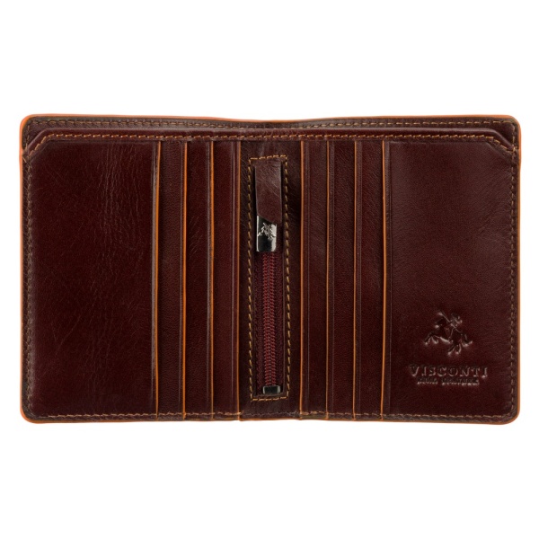 Mała skórzana banknotówka męska Visconti ALP-92 brązowa