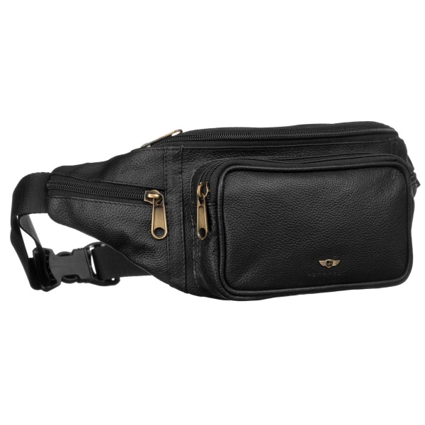 Czarna nerka męska ze skóry naturalnej PETERSON 3.01