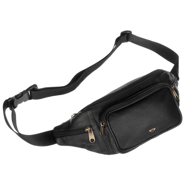 Czarna nerka męska ze skóry naturalnej PETERSON 3.01