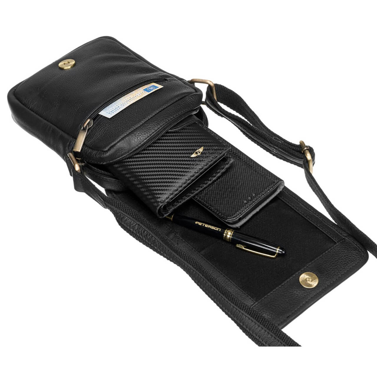 _ptn_504_ndm_black_6 Czarna skórzana saszetka męska PETERSON 504-NDM