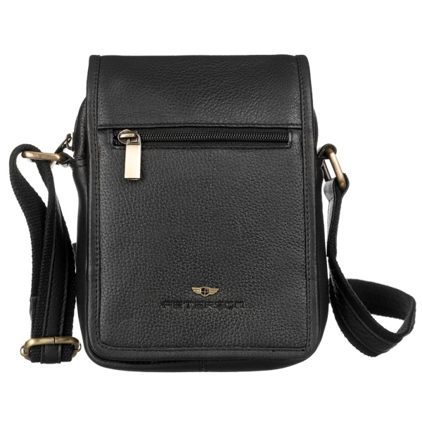 Czarna skórzana saszetka męska PETERSON 504-NDM