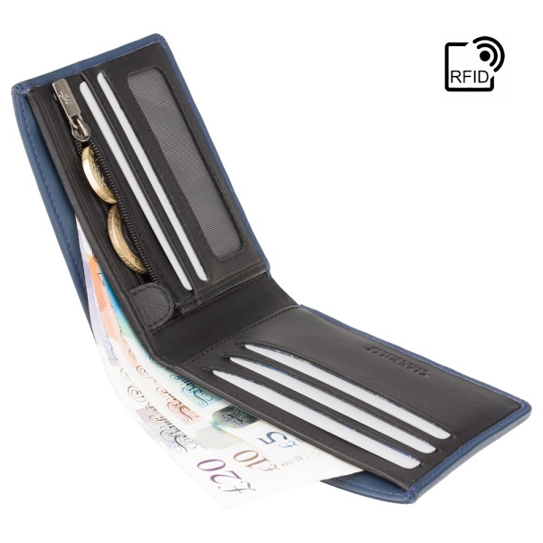 Cienki Dwukolorowy Portfel Męski Visconti VSL-33 RFID – niebieski
