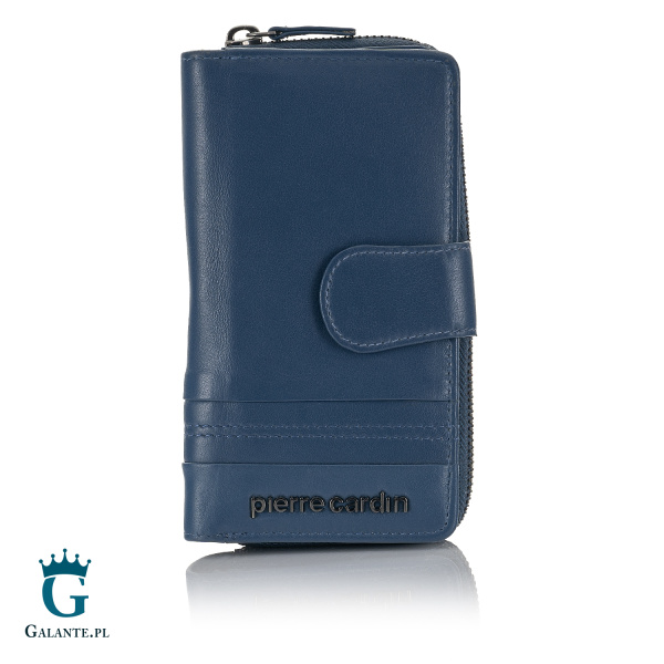 Portfel damski Pierre Cardin ze skóry naturalnej TILAK130 2202 – niebieski