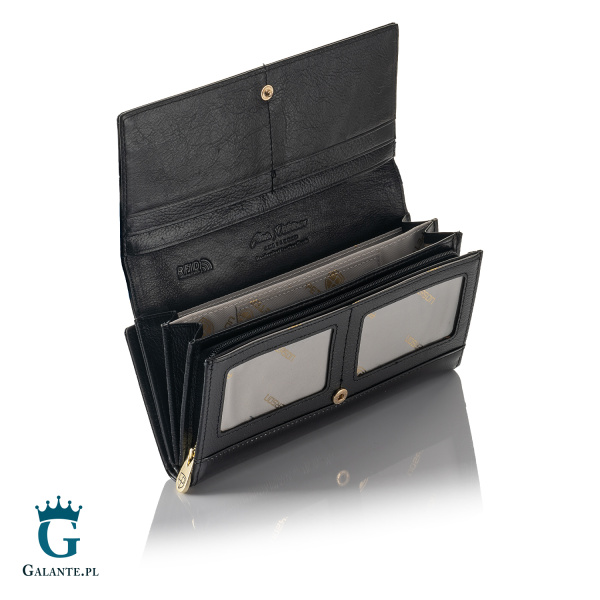 Duży Lakierowany Portfel Damski PETERSON 42100 – czarny