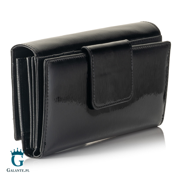 Duży Lakierowany Portfel Damski PETERSON 42100 – czarny
