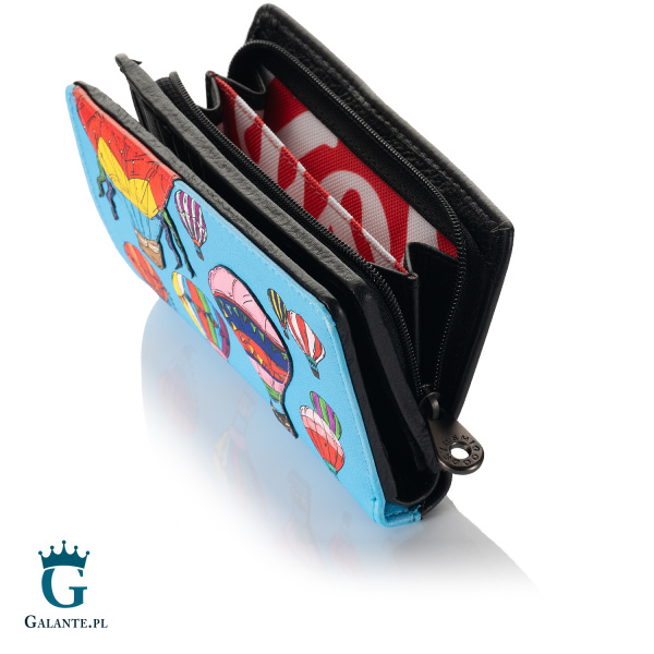 Mały skórzany portfel damski Festiwal Balonów Yoshi