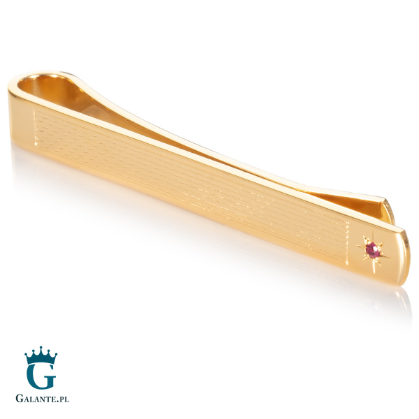 Złota spinka do krawata z rubinem SK-9008
